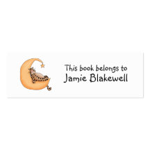 Kitty Cats · Tabby Cat in the Moon Business Card Template