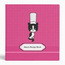 Kitty Chef Pink Recipe Binder
