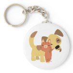 Kitty & Doggy cartoon keychain