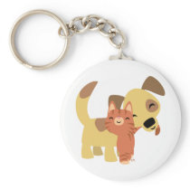Kitty & Doggy cartoon keychain