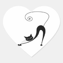 Kitty fantaisie noir 2 autocollants