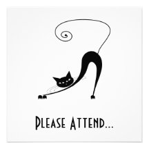 Kitty fantaisie noir 2 faire-parts