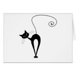 Kitty fantaisie noir 3 carte de vœux