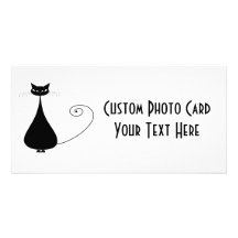 Kitty fantaisie noir 4 cartes de vœux avec photo