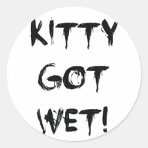 Kitty Got Wet! Sticker
