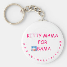 Kitty Mama for Obama Keychain