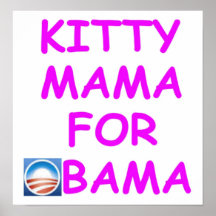Kitty Mama for Obama Poster