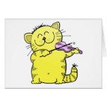 Kitty Play Violin Greeting Cards