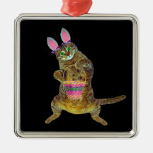 Kitty plays the Easter Bunny Christmas Tree Ornaments