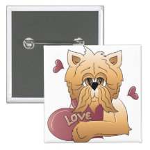 Kitty with Love Card Pinback Buttons