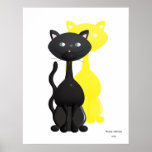 Kitty with Yellow Shadow Poster