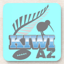 KIWI AZ rugby bird and silver fern Beverage Coasters