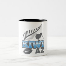 KIWI AZ rugby bird and silver fern Mugs