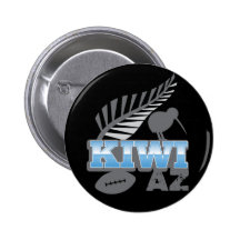 KIWI AZ rugby bird and silver fern Pinback Button