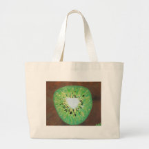 "Kiwi Coeur" Tote Bags