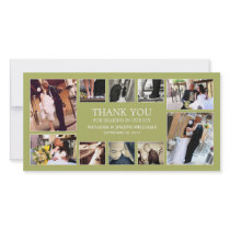 KIWI GREEN COLLAGE | WEDDING THANK YOU CARD PHOTO GREETING CARD