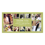 KIWI GREEN COLLAGE | WEDDING THANK YOU CARD PHOTO GREETING CARD