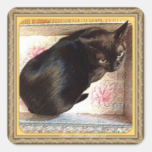 Kiwi in a box, series 1, pose (full box) square stickers