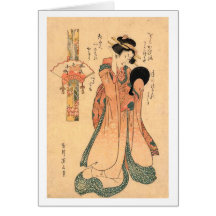 Kiyomizu Komachi Japanese Woodcut Greeting Card