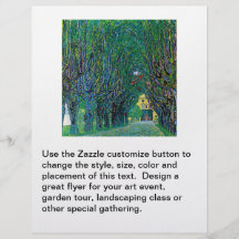Klimt painting tree lined avenue landscape art flyers