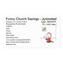 knee-mail, Funny Church Sayings - Animated, Say... Business Card Templates