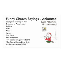knee-mail, Funny Church Sayings - Animated, Say... Business Card Templates