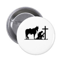 Kneeling Cowboy Pinback Buttons