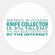 Knife Collector 3% Talent Round Sticker