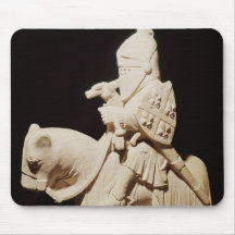 Knight in armour on his horse mousepads
