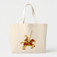 Knight On Horseback Canvas Bags
