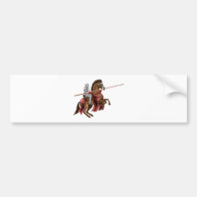 Knight with lance on horse bumper sticker