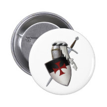 Knights Templar shield Pinback Button