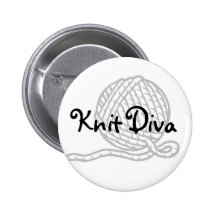 Knit Diva Pinback Button