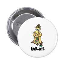 Knit-Wit Pinback Button
