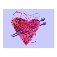 kniting heart postcards