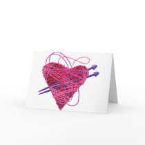 kniting pink heart