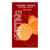 Knits Knitting Needles and Yarn Balls Business Cards