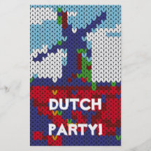 Knitted Dutch windmill on a field Flyers