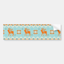 Knitted pattern with deers bumper stickers