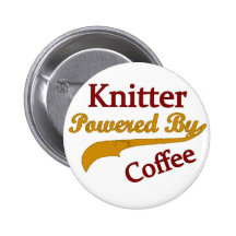 Knitter Powered By Coffee Pinback Button