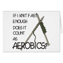 Knitting Aerobics Greeting Cards