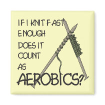Knitting Aerobics Fridge Magnet