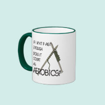 Knitting Aerobics mugs
