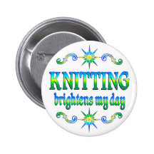 Knitting Brightens Pinback Buttons