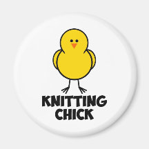 Knitting Chick Fridge Magnet