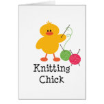 Knitting Chick Greeting Card