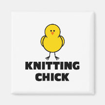 Knitting Chick Refrigerator Magnet