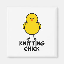 Knitting Chick Refrigerator Magnet
