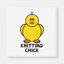 Knitting Chick Refrigerator Magnets