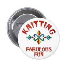 Knitting Fabulous Fun Pinback Buttons